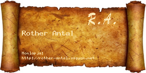 Rother Antal névjegykártya